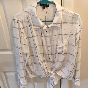 Velvet Heart Button Up Top